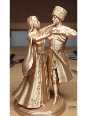 TSC 15 cm Ev Ofis Masa Hediyelik Kafkas Adige Çerkes 3D Baskı Heykel