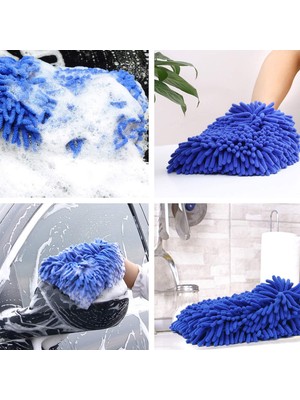 Tech Butiq Araba Oto Yıkama Temizlik Eldiveni Süngeri Peluş Büyük Boy 22X19CM
