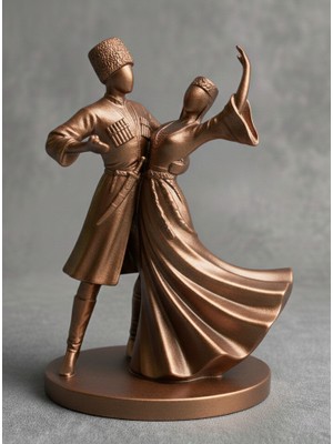 TSC 15 cm Özgün Kültürel Motifler Taşıyan Hediyelik Kafkas Adige Çerkes 3D Figürü