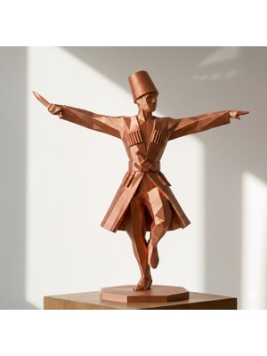 TSC 15 cm Kusursuz Bir El Işçiliği Hissi Hediyelik Kafkas Adige Çerkes 3D Heykelcik