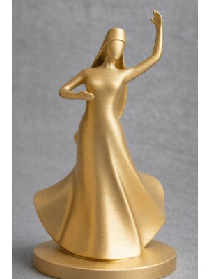 TSC 15 cm Dekoratif Ev ve Ofis Hediyelik Kafkas Adige Çerkes 3D Figür Hediyelik Gold Renk