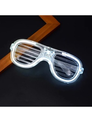 Die Grup Buğz Beyaz LED Işıklı Parti Gözlüğü - Neon 3 Modlu
