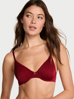 Body By Victoria Işıltılı Invisible Lift Desteksiz Demi Sütyen - Parlak Kırmızı