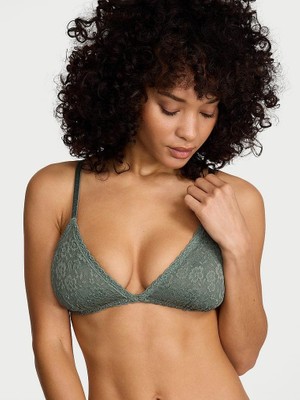 Victoria's Secret Dantelli Desteksiz Üçgen Bralet - Uçuk Gri