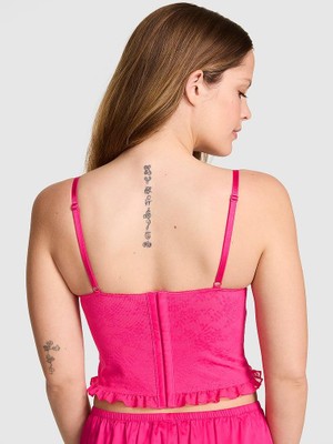 Pink Wink Pınk Wink™ Hafif Dolgu Destekli Yuvarlak Yaka Korse Üst - Fuşya