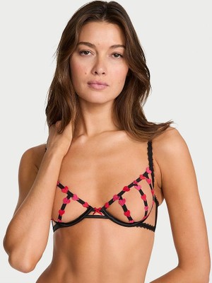 Very Sexy Tease Kalpli Açık Kap Demi Sütyen - Siyah