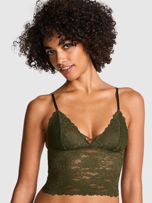 Pink Bralettes & Bra Tops Wink Dantelli Desteksiz Bralet - Zeytin Yeşili