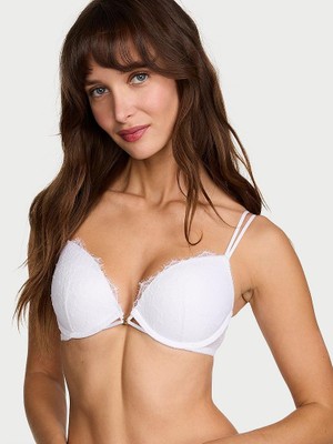 Very Sexy Gül Dantelli Push-Up Sütyen - Vs Beyazı
