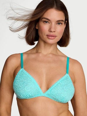 Victoria's Secret Dantelli Desteksiz Üçgen Bralet - Turkuaz