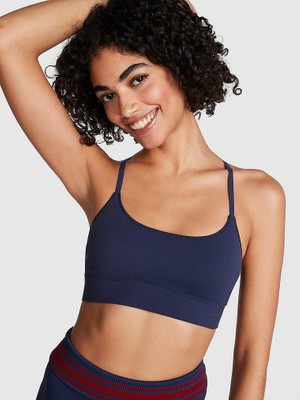 Pink Seamless Scoop Sporcu Sütyeni - Koyu Lacivert