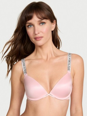 Very Sexy Bombshell Işıltılı Askılı 2 Beden Büyük Gösteren Push-Up Sütyen - (Tek Renk)