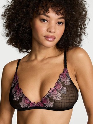 Victoria's Secret Tease Fiyonk Işlemeli Üçgen Bralet - Siyah Kurdela