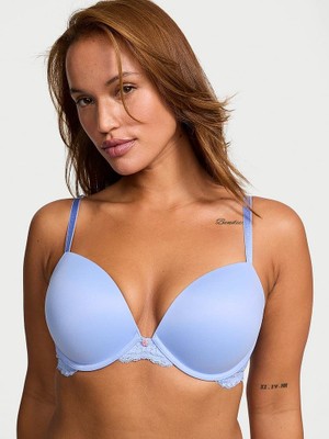 Dream Angels Pürüzsüz Dantelli Push-Up Sütyen - Mavi