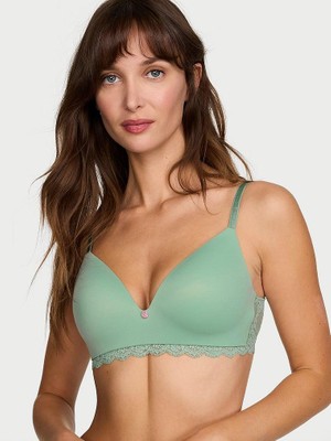 Dream Angels Pürüzsüz ve Dantelli Balensiz Push-Up Sütyen - Açık Yeşil