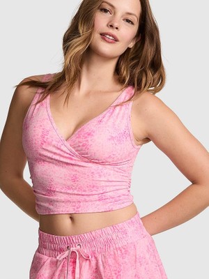 Pink Pınk Relay™ Büzgülü Büstiyer - Pembe Leoparlı