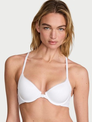 Body By Victoria Dantelli Hafif Dolgu Destekli Racerback Demi Sütyen - Vs Beyazı