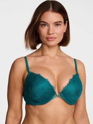 Very Sexy Gül Dantelli Push-Up Sütyen - Koyu Turkuaz