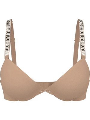 Very Sexy Işıltılı Askılı Hafif Dolgu Destekli Dekolteli Demi Sütyen - Praline