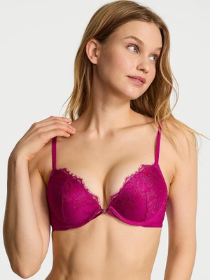 Very Sexy Gül Dantelli Push-Up Sütyen - Mor