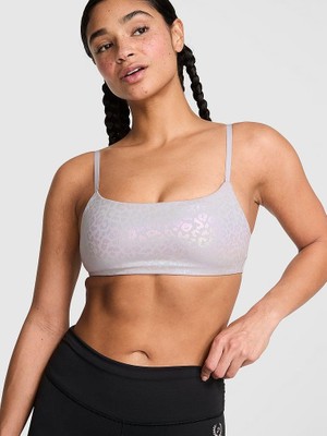 Pink Relay Kare Yaka Sporcu Sütyeni - Işıltılı Lila