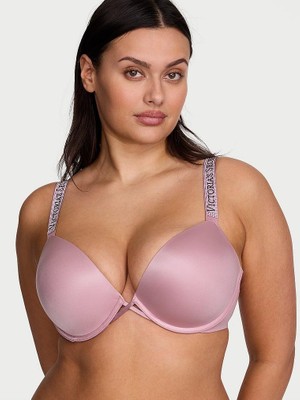 Very Sexy Işıltılı Askılı Push-Up Sütyen - Gül Kurusu
