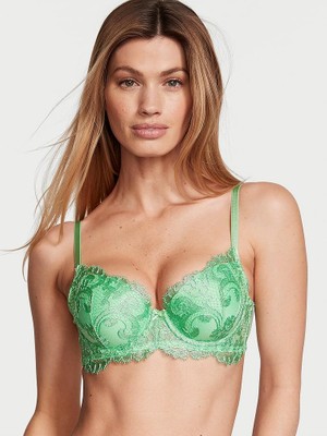 Dream Angels Boho Çiçek Işlemeli Hafif Destekli Demi Sütyen - Açık Yeşil