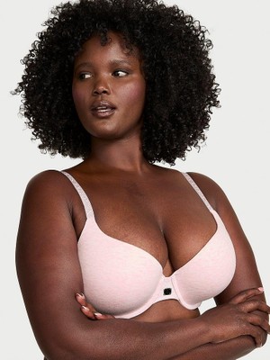 The T-Shirt Pamuklu Toparlayıcı Push-Up Sütyen - Pembe Yapraklar