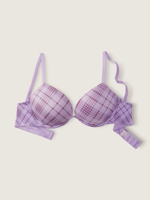 Pink Wear Everywhere Süper Push-Up Sütyen - Lavanta Aşkı Ekose