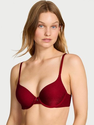 Body By Victoria Perfect Shape Işıltılı Push-Up Sütyen - Parlak Kırmızı