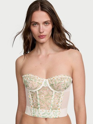 Dream Angels Papatya Zinciri Işlemeli Straplez Büstiyer - Beyaz Papatyalar
