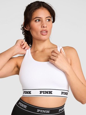 Pink Seamless Çift Yönlü Sporcu Sütyeni - Vs Beyazı