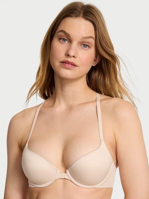 Body By Victoria Dantelli Hafif Dolgu Destekli Racerback Demi Sütyen - Marzipan