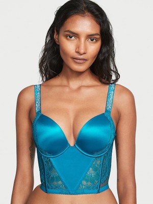 Very Sexy Işıltılı Askılı Dantelli Push-Up Büstiyer - Akşam Medceziri