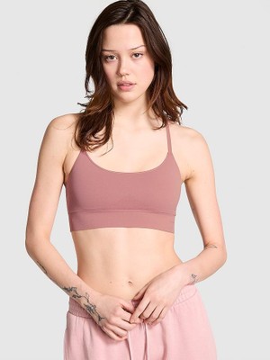 Pink Seamless Scoop Sporcu Sütyeni - Gül Rengi