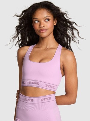 Pink Seamless Çift Taraflı Sporcu Sütyeni - Açık Lila