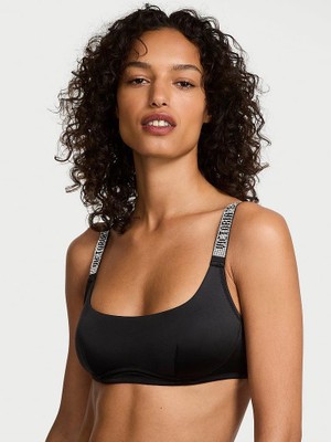 Very Sexy Işıltılı Askılı Scoop Bralet - (Tek Renk)