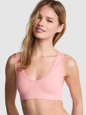Pink Bralettes & Bra Tops Seamless Dekolteli Bralet - Buzlu Kayısı