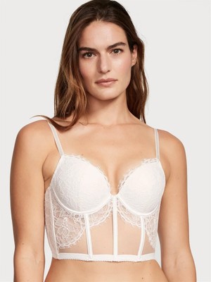 Very Sexy Dantelli Push-Up Korse Büstiyer - Hindistan Cevizi Beyazı