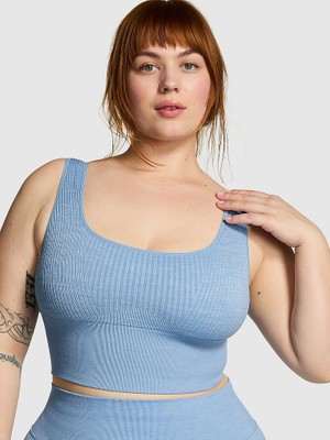 Pink Seamless Crop Sporcu Sütyeni - Jean Mavisi