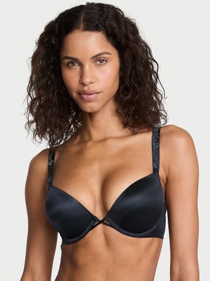 Very Sexy Bombshell Iki Beden Büyük Gösteren Işıltılı Askılı Push-Up Sütyen - Alacakaranlık
