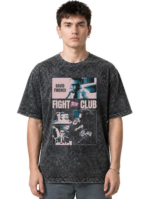 Sevbano Efsane Film Fight Club Tyler Durden Ön Baskılı Unisex Oversize Eskitme Yıkamalı Tişört