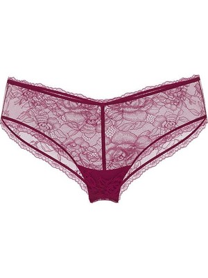 Very Sexy Gül Dantelli Derin Bacak Kesim Cheeky Külot - (Tek Renk)