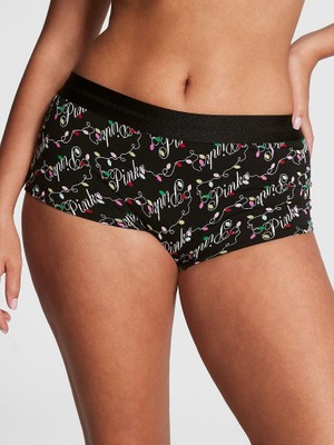 Pink Logolu Boyshort Külot - Desenli