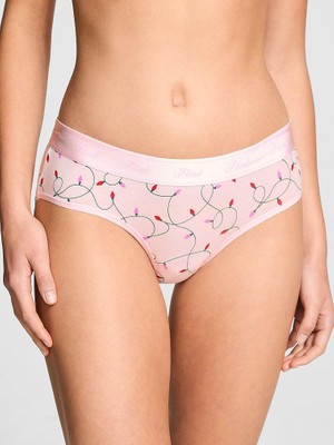 Pink Logolu Pamuklu Hiphugger Külot - Pembe Laleler