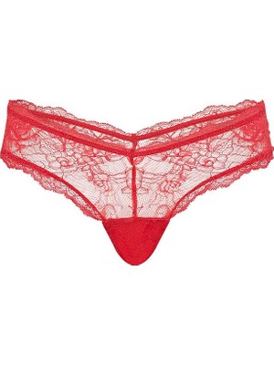 Very Sexy Gül Dantelli Derin Bacak Kesim Cheeky Külot - (Tek Renk)