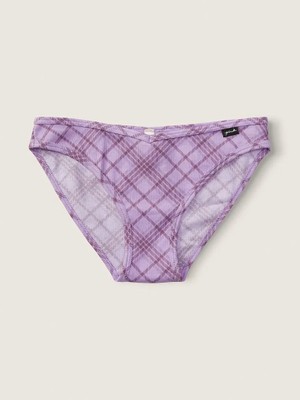 Pink Pamuklu Bikini Külot - Lavanta Aşkı Ekose Baskılı