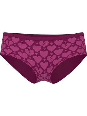 Pink Seamless Hiphugger Külot - Bordo Kalpli