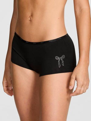 Pink Logolu Pamuklu Boyshort Külot - (Tek Renk)