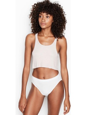 Victoria's Secret Victoria's Secret Esnek Pamuklu Yüksek Bacak Boxer Külot - Vs Beyaz