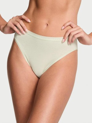 Victoria's Secret Esnek Pamuklu Derin Bacak Kesimli Brief Külot - Fildişi